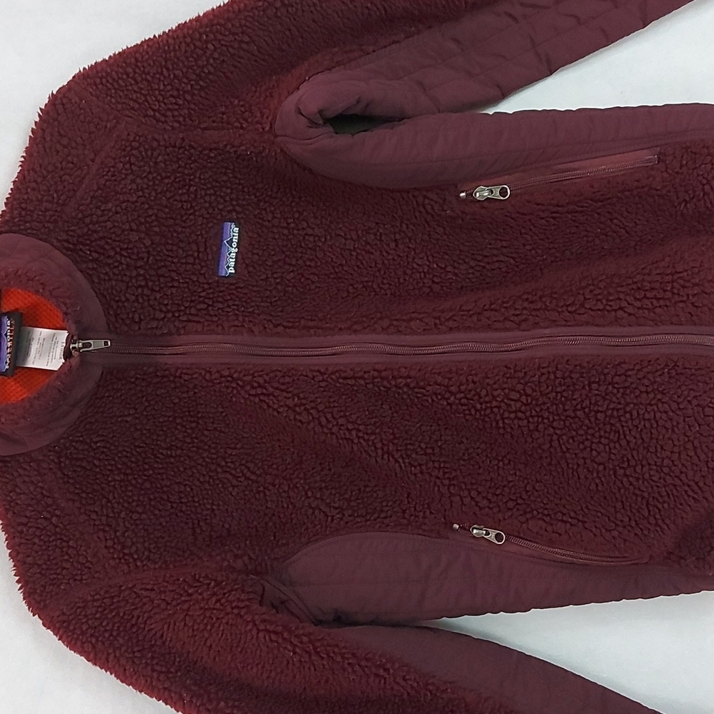 Patagonia Synchilla Burgundy Sherpa Teddy Fuzzy Jacket Size Small